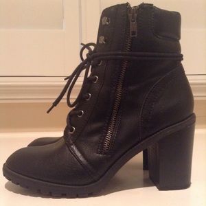 Black lace up boots size 7. 3 inch heel